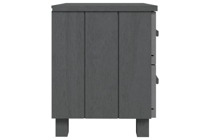 Nattbord 2 stk 40x35x44,5 cm heltre furu mørkegrå - Grå - Møbler - Bord - Avlastningsbord - Sengebord & nattbord