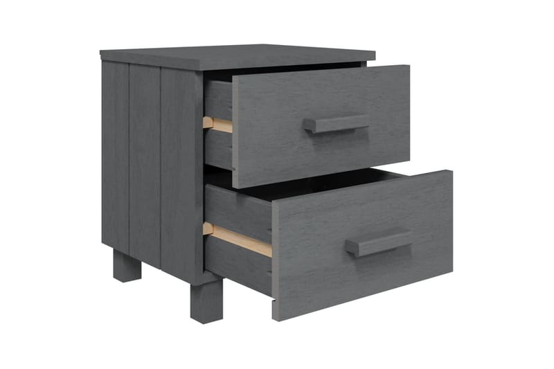 Nattbord 2 stk 40x35x44,5 cm heltre furu mørkegrå - Grå - Møbler - Bord - Avlastningsbord - Sengebord & nattbord