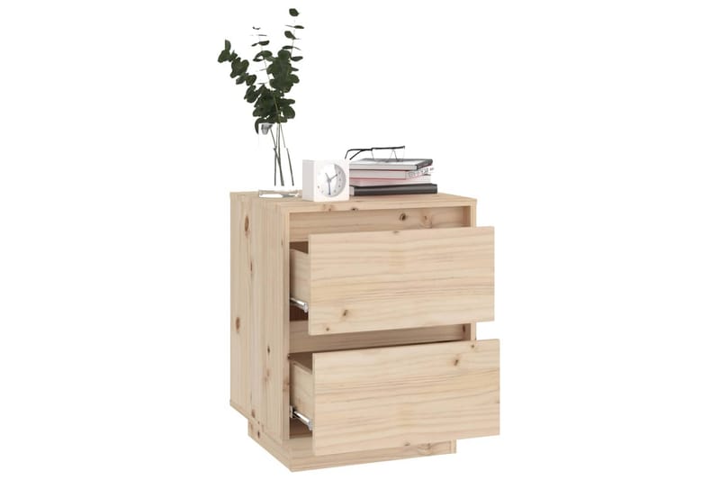 Nattbord 2 stk 40x35x50 heltre furu - Brun - Møbler - Bord - Avlastningsbord - Sengebord & nattbord