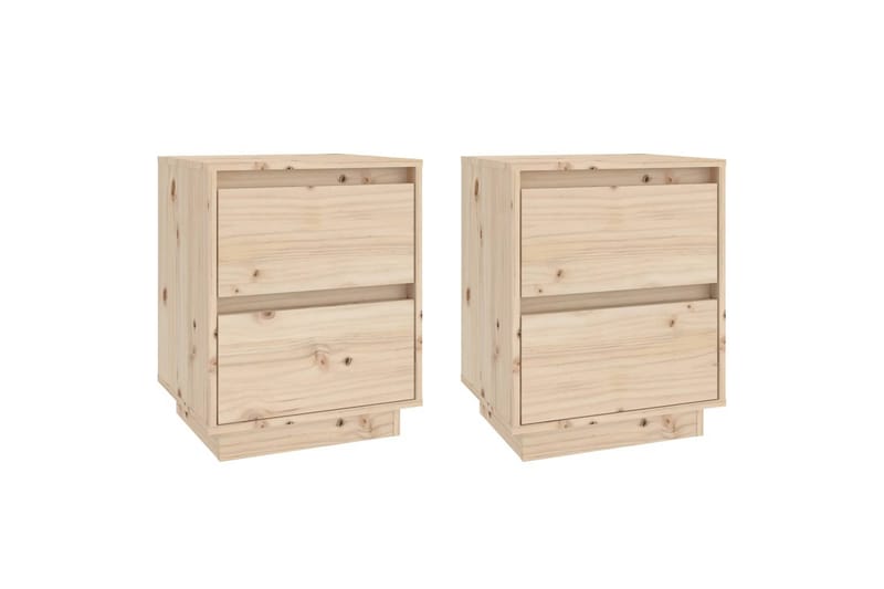 Nattbord 2 stk 40x35x50 heltre furu - Brun - Møbler - Bord - Avlastningsbord - Sengebord & nattbord