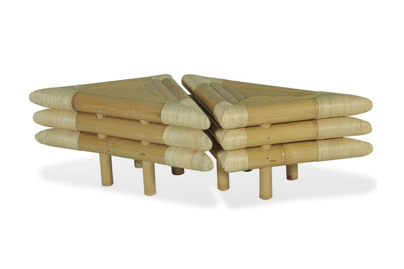 Nattbord 2 stk 60x60x40 cm bambus naturell - Bambus - Sengebord & nattbord