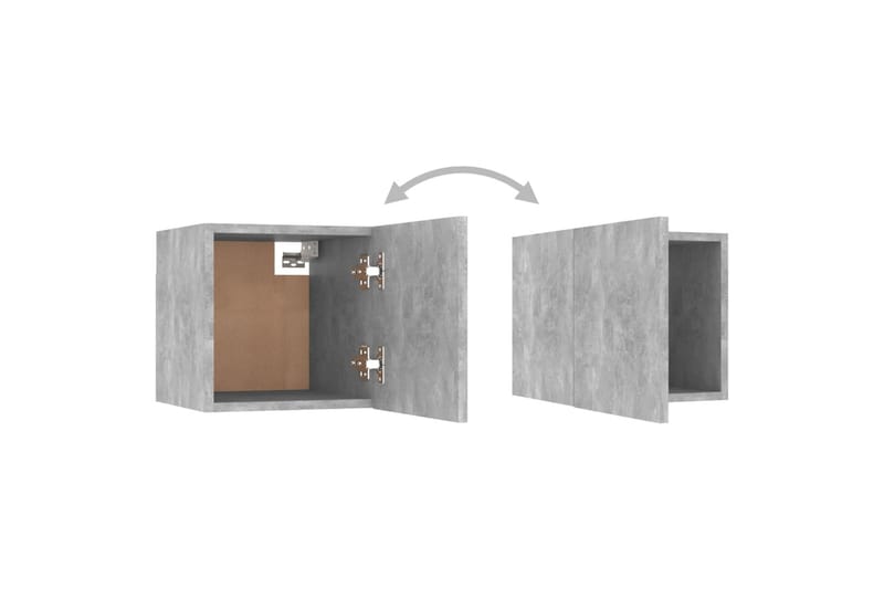 Nattbord 2 stk betonggrå 30,5x30x30 cm sponplate - Grå - Sengebord & nattbord