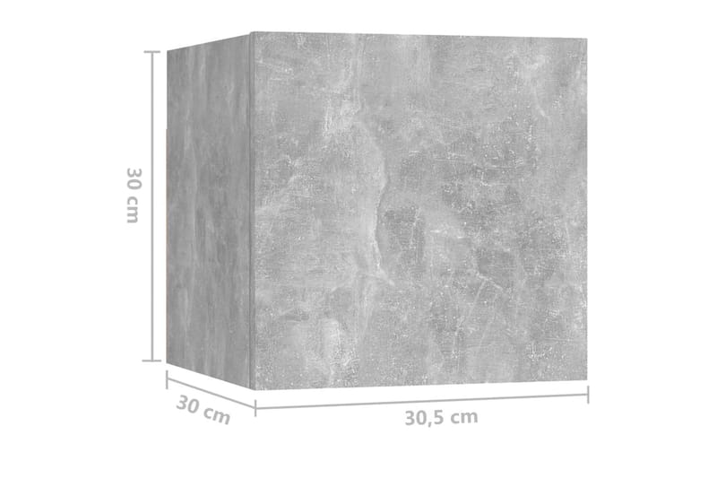 Nattbord 2 stk betonggrå 30,5x30x30 cm sponplate - Grå - Sengebord & nattbord