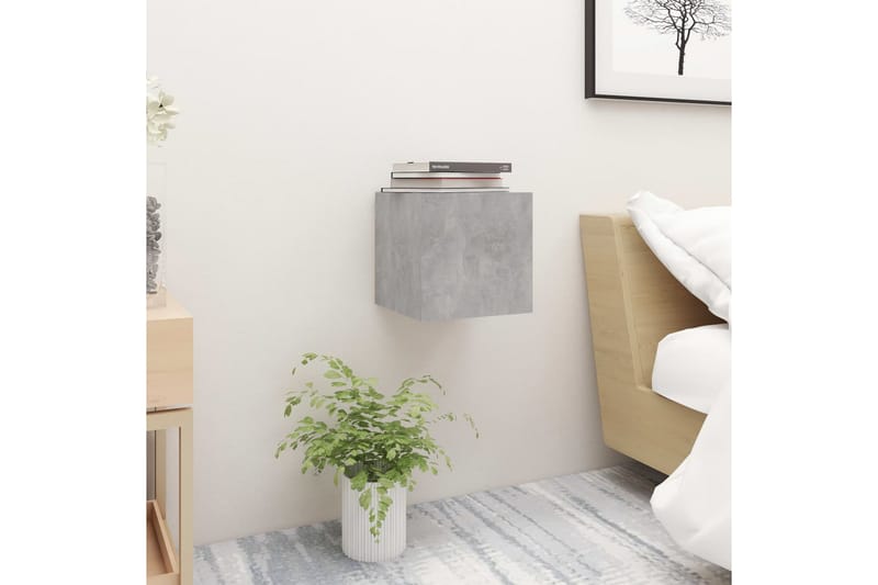 Nattbord 2 stk betonggrå 30,5x30x30 cm sponplate - Grå - Møbler - Bord - Avlastningsbord - Sengebord & nattbord