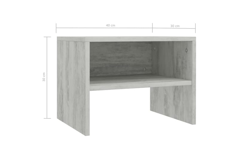 Nattbord 2 stk betonggrå 40x30x30 cm sponplate - Grå - Møbler - Bord - Avlastningsbord - Sengebord & nattbord