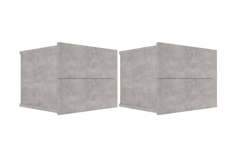 Nattbord 2 stk betonggrå 40x30x30 cm sponplate - Grå - Møbler - Bord - Avlastningsbord - Sengebord & nattbord