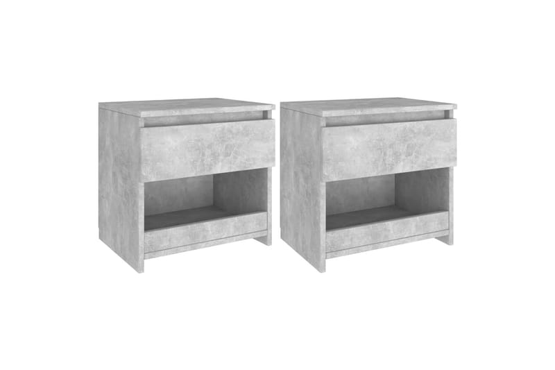Nattbord 2 stk betonggrå 40x30x39 cm sponplate - Grå - Møbler - Bord - Avlastningsbord - Sengebord & nattbord
