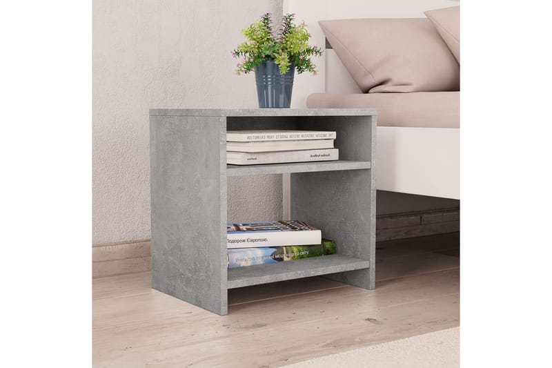Nattbord 2 stk betonggrå 40x30x40 cm sponplate - Grå - Møbler - Bord - Avlastningsbord - Sengebord & nattbord