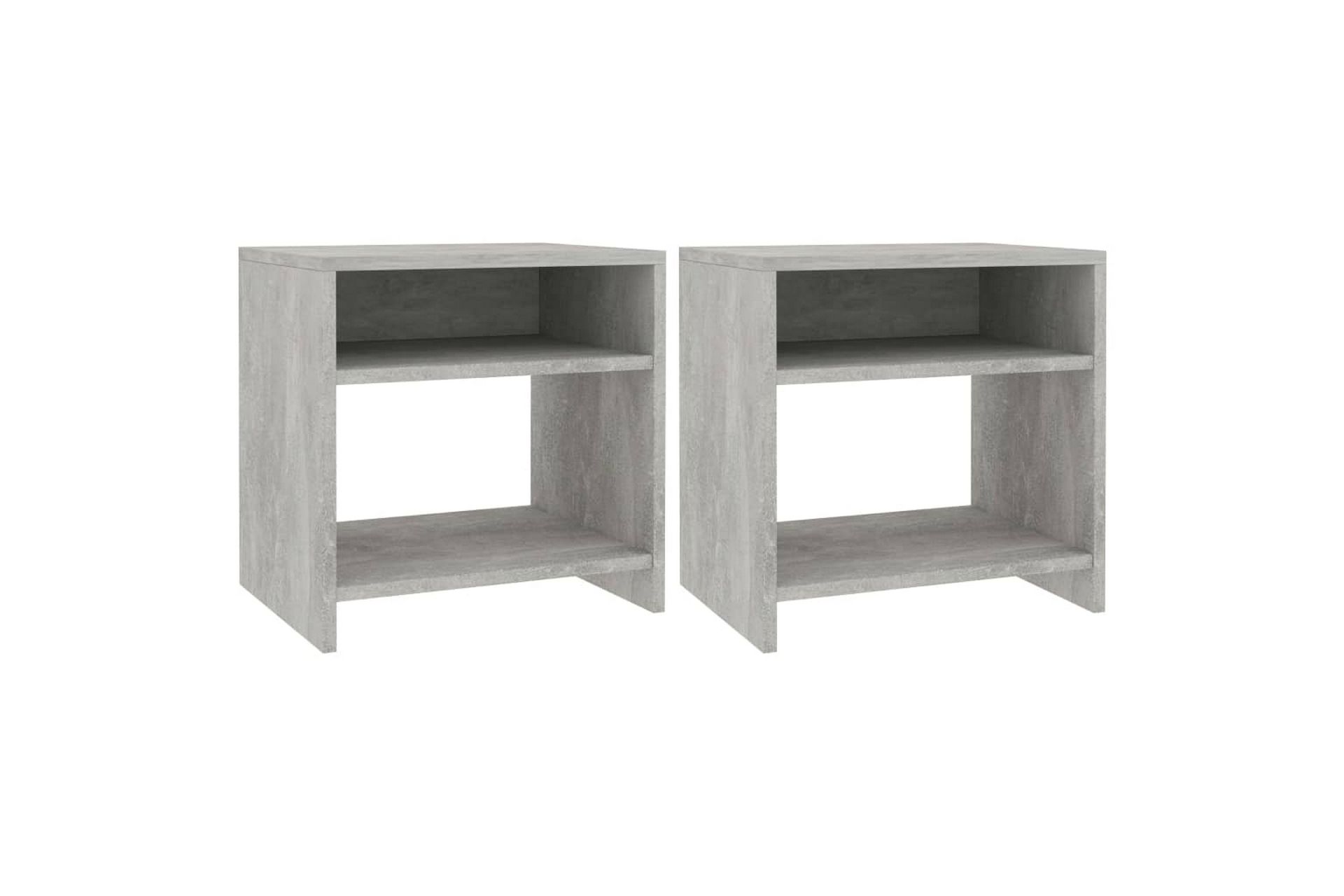 Nattbord 2 stk betonggrå 40x30x40 cm sponplate - Grå - Møbler - Bord - Avlastningsbord - Sengebord & nattbord