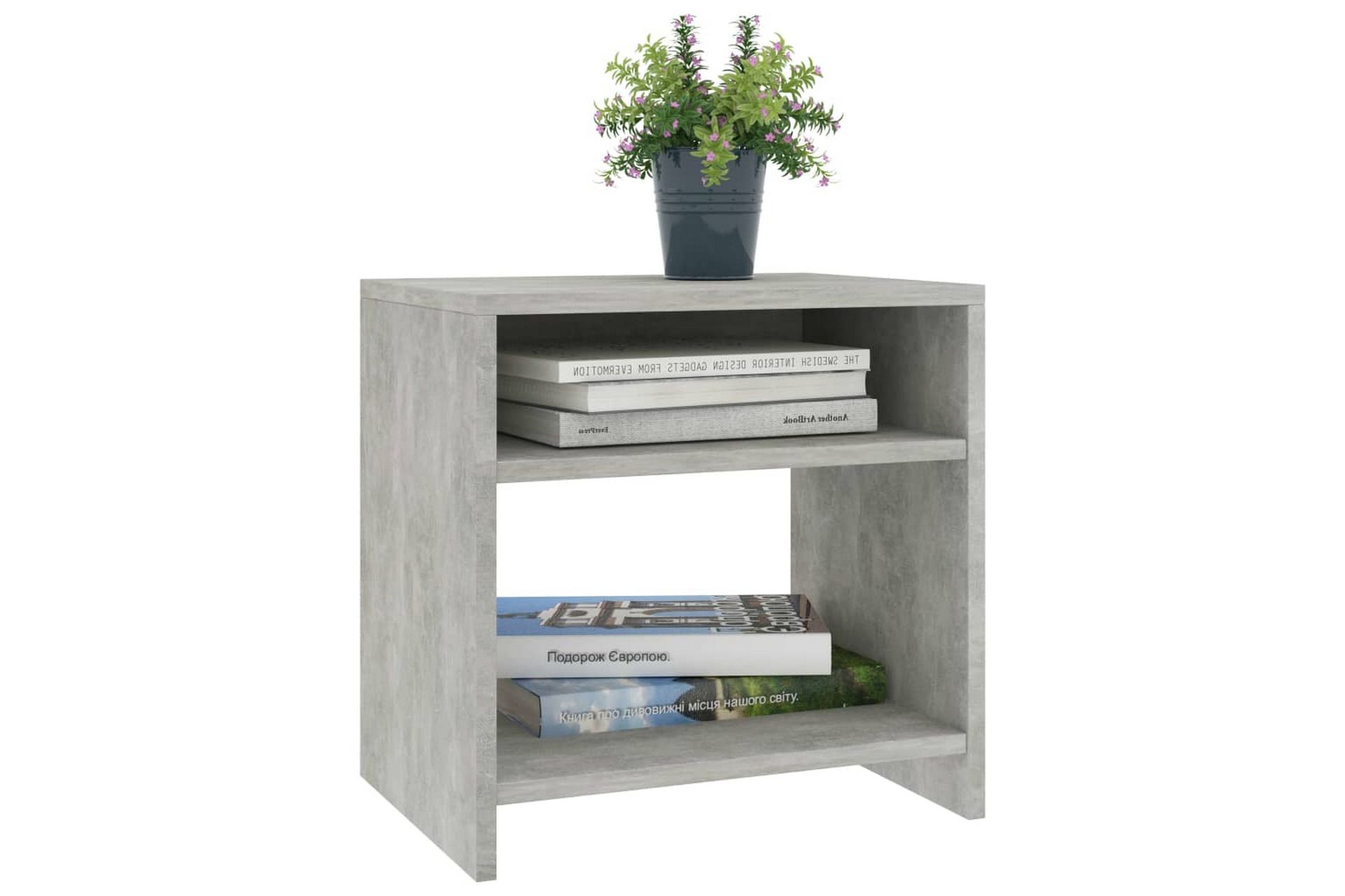 Nattbord 2 stk betonggrå 40x30x40 cm sponplate - Grå - Møbler - Bord - Avlastningsbord - Sengebord & nattbord