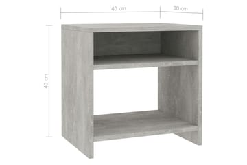 Nattbord 2 stk betonggrå 40x30x40 cm sponplate - Grå - Møbler - Bord - Avlastningsbord - Sengebord & nattbord