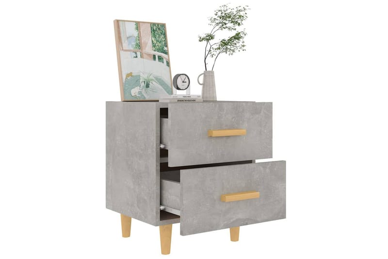 Nattbord 2 stk betonggrå 40x35x47,5 cm - Grå - Møbler - Bord - Avlastningsbord - Sengebord & nattbord