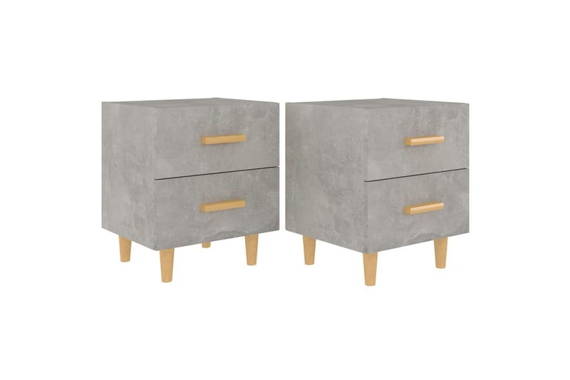 Nattbord 2 stk betonggrå 40x35x47,5 cm - Grå - Møbler - Bord - Avlastningsbord - Sengebord & nattbord