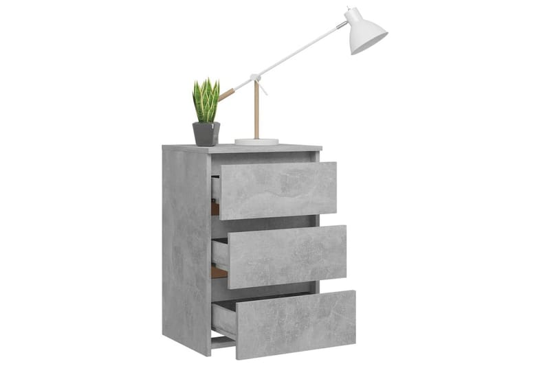 Nattbord 2 stk betonggrå 40x35x62,5 cm sponplate - Grå - Møbler - Bord - Avlastningsbord - Sengebord & nattbord
