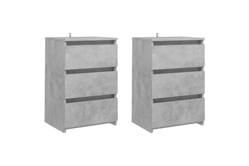Nattbord 2 stk betonggrå 40x35x62,5 cm sponplate - Grå - Møbler - Bord - Avlastningsbord - Sengebord & nattbord