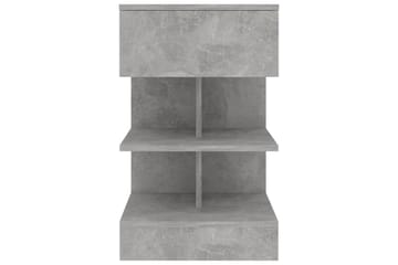 Nattbord 2 stk betonggrå 40x35x65 cm - Grå - Møbler - Bord - Avlastningsbord - Sengebord & nattbord