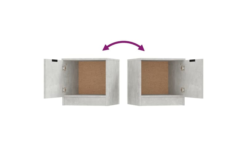 Nattbord 2 stk betonggrå 40x39x40 cm - Grå - Møbler - Bord - Avlastningsbord - Sengebord & nattbord