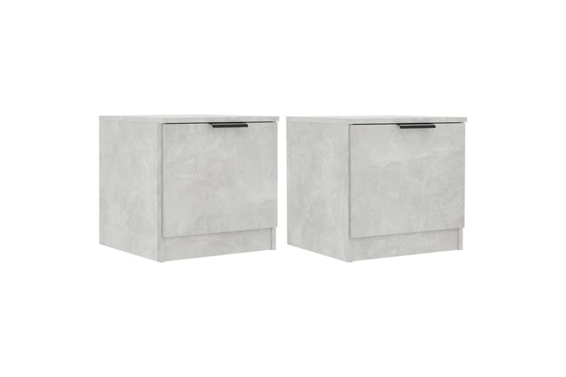 Nattbord 2 stk betonggrå 40x39x40 cm - Grå - Møbler - Bord - Avlastningsbord - Sengebord & nattbord
