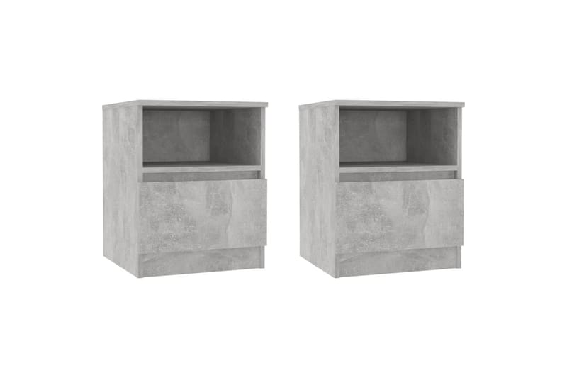 Nattbord 2 stk betonggrå 40x40x50 cm sponplate - Grå - Møbler - Bord - Avlastningsbord - Sengebord & nattbord