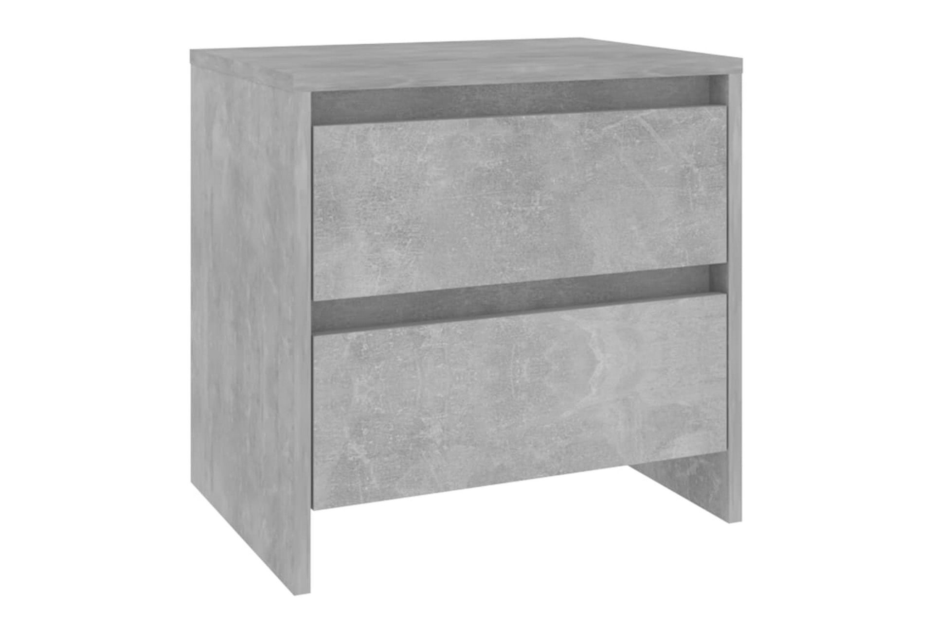 Nattbord 2 stk betonggrå 45x34,5x44,5 cm sponplate - Grå - Møbler - Bord - Avlastningsbord - Sengebord & nattbord