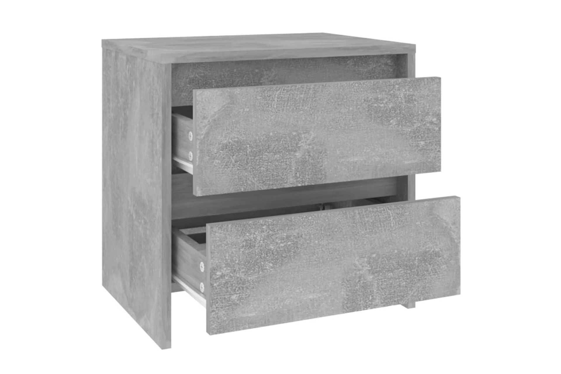 Nattbord 2 stk betonggrå 45x34,5x44,5 cm sponplate - Grå - Møbler - Bord - Avlastningsbord - Sengebord & nattbord