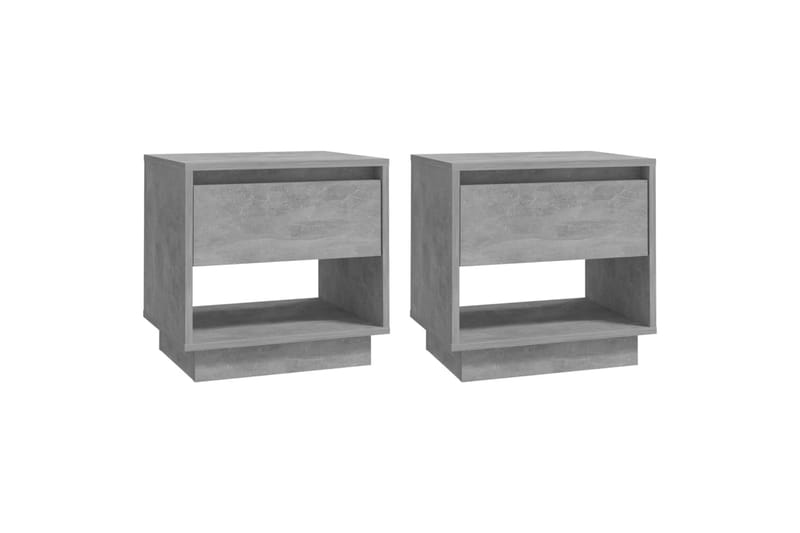 Nattbord 2 stk betonggrå 45x34x44 cm sponplate - Grå - Møbler - Bord - Avlastningsbord - Sengebord & nattbord