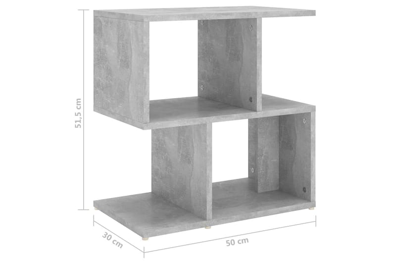 Nattbord 2 stk betonggrå 50x30x51,5 cm sponplate - Grå - Møbler - Bord - Avlastningsbord - Sengebord & nattbord