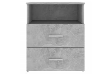 Nattbord 2 stk betonggrå 50x32x60 cm - Grå - Møbler - Bord - Avlastningsbord - Sengebord & nattbord