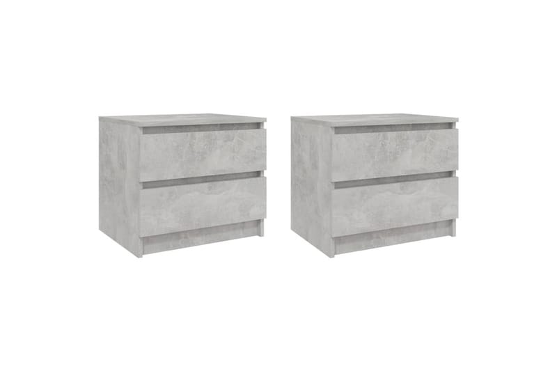Nattbord 2 stk betonggrå 50x39x43,5 cm sponplate - Grå - Møbler - Bord - Avlastningsbord - Sengebord & nattbord