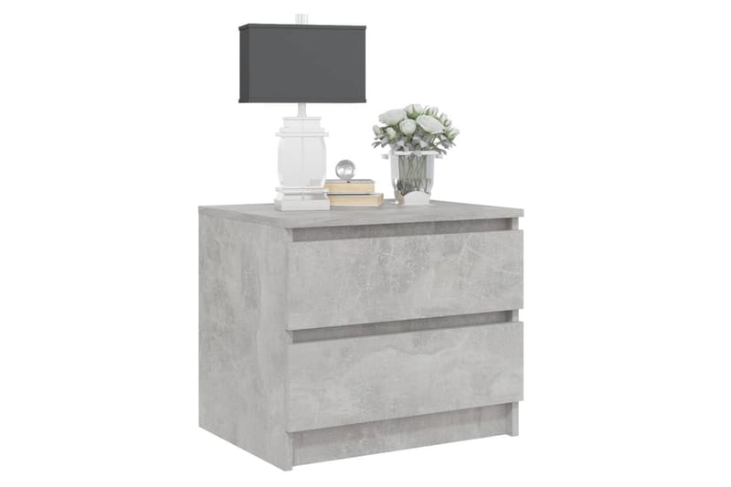 Nattbord 2 stk betonggrå 50x39x43,5 cm sponplate - Grå - Møbler - Bord - Avlastningsbord - Sengebord & nattbord