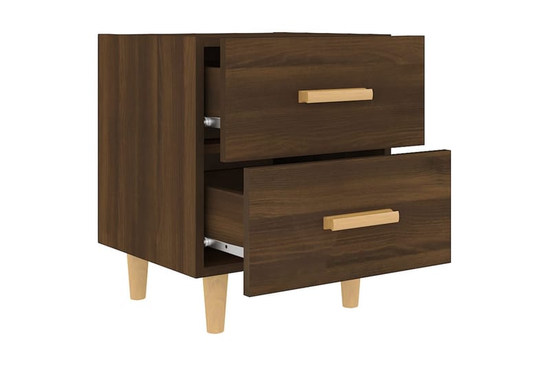 Nattbord 2 stk brun eik 40x35x47,5 cm - Brun - Møbler - Bord - Avlastningsbord - Sengebord & nattbord