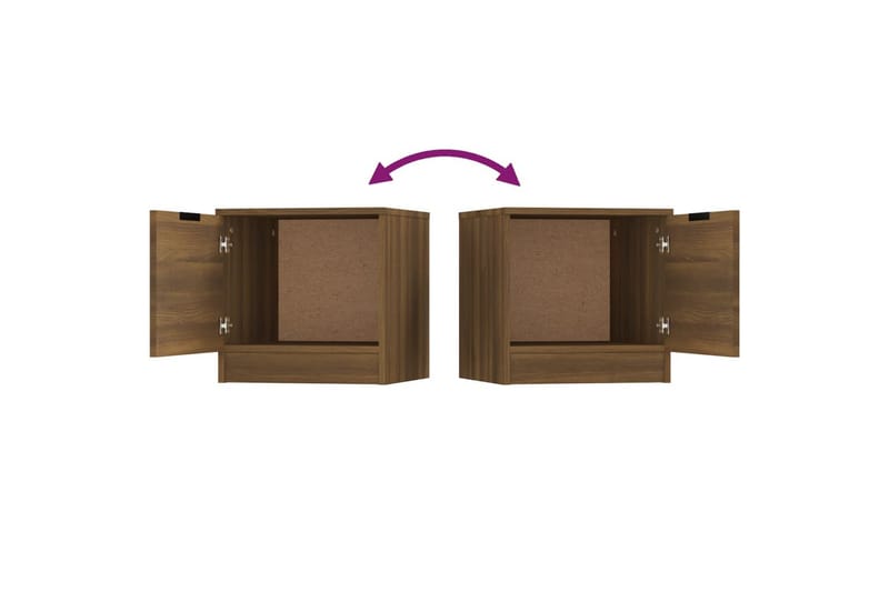 Nattbord 2 stk brun eik 40x39x40 cm - Brun - Møbler - Bord - Avlastningsbord - Sengebord & nattbord