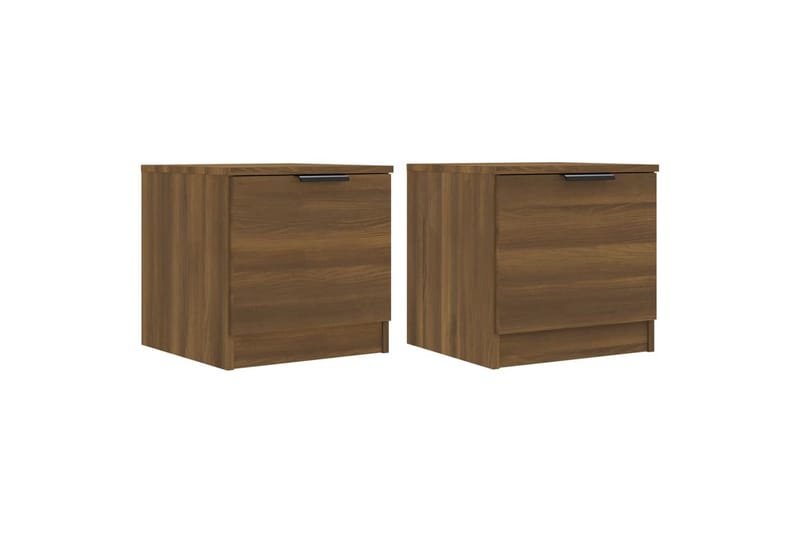Nattbord 2 stk brun eik 40x39x40 cm - Brun - Møbler - Bord - Avlastningsbord - Sengebord & nattbord