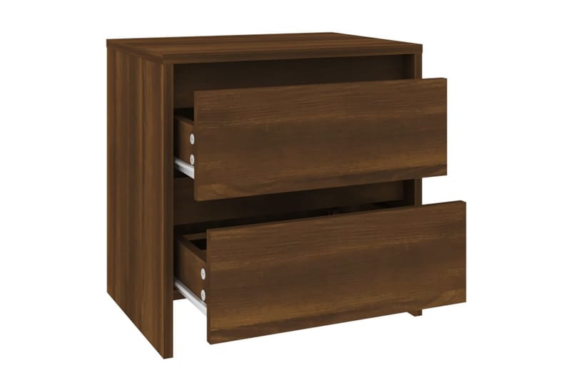 Nattbord 2 stk brun eik 45x34,5x44,5 cm sponplate - Brun - Møbler - Bord - Avlastningsbord - Sengebord & nattbord
