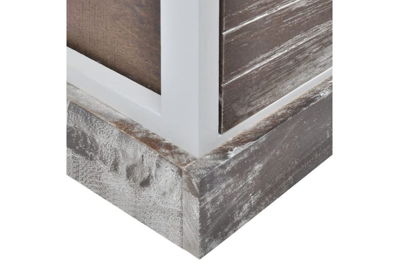 Nattbord 2 stk brun og hvit - Hvit/Tre - Møbler - Bord - Avlastningsbord - Sengebord & nattbord