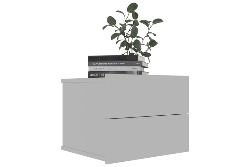 Nattbord 2 stk grå 40x30x30 cm sponplate - Grå - Sengebord & nattbord