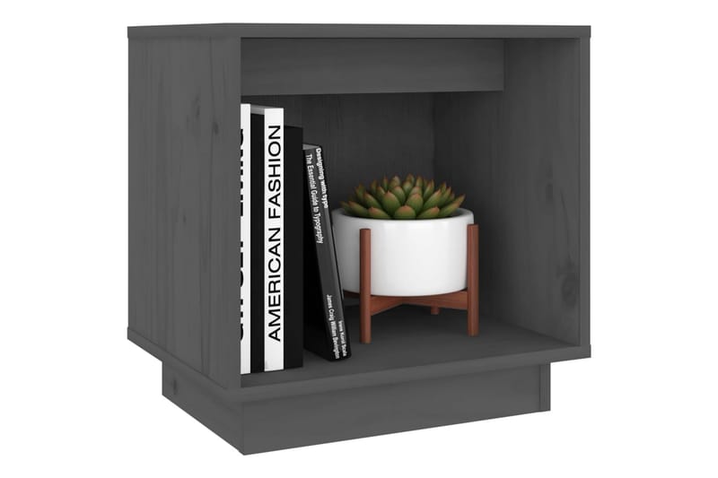 Nattbord 2 stk grå 40x30x40 heltre furu - Grå - Møbler - Bord - Avlastningsbord - Sengebord & nattbord