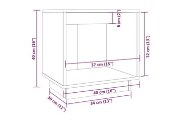 Nattbord 2 stk grå 40x30x40 heltre furu - Grå - Møbler - Bord - Avlastningsbord - Sengebord & nattbord