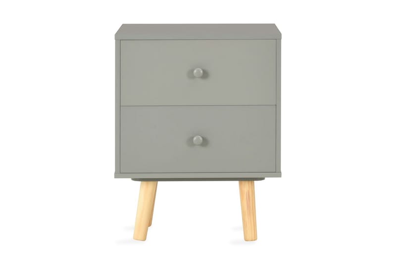 Nattbord 2 stk grå 40x30x50 cm heltre furu - Grå - Møbler - Bord - Avlastningsbord - Sengebord & nattbord
