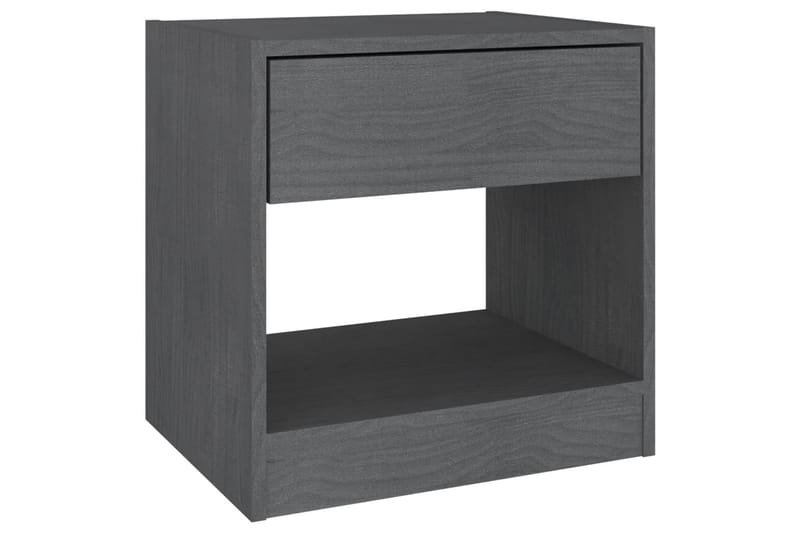 Nattbord 2 stk grå 40x31x40 cm heltre furu - Grå - Møbler - Bord - Avlastningsbord - Sengebord & nattbord