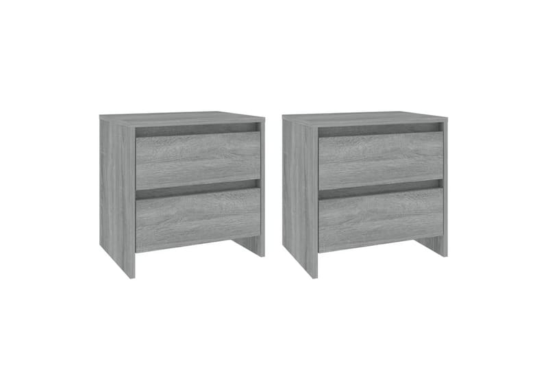 Nattbord 2 stk grå sonoma eik 45x34,5x44,5 cm sponplate - Grå - Møbler - Bord - Avlastningsbord - Sengebord & nattbord