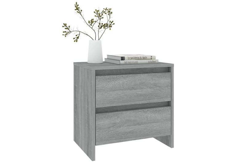 Nattbord 2 stk grå sonoma eik 45x34,5x44,5 cm sponplate - Grå - Møbler - Bord - Avlastningsbord - Sengebord & nattbord