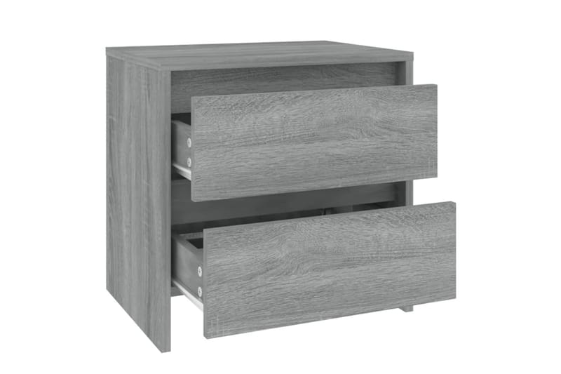 Nattbord 2 stk grå sonoma eik 45x34,5x44,5 cm sponplate - Grå - Møbler - Bord - Avlastningsbord - Sengebord & nattbord
