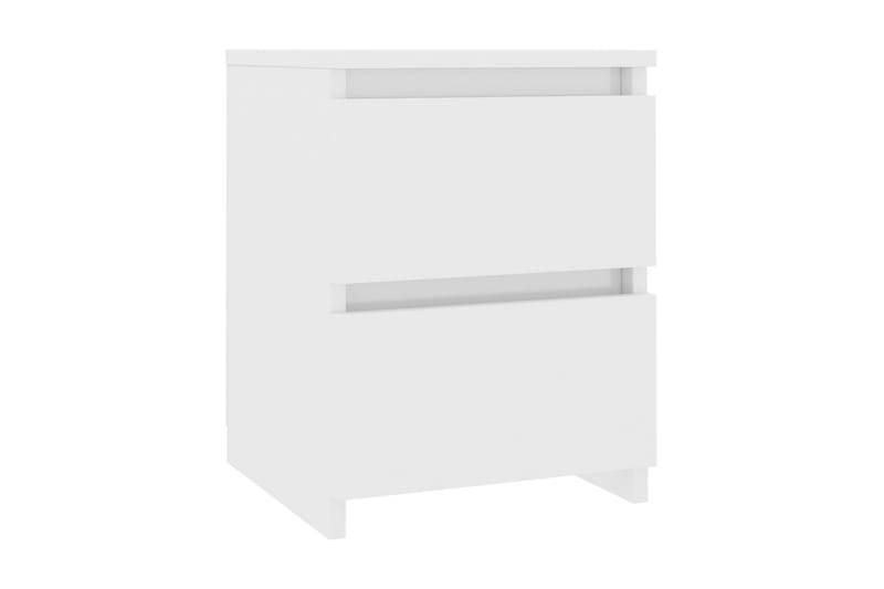 Nattbord 2 stk høyglans hvit 30x30x40 cm sponplate - Hvit - Sengebord & nattbord