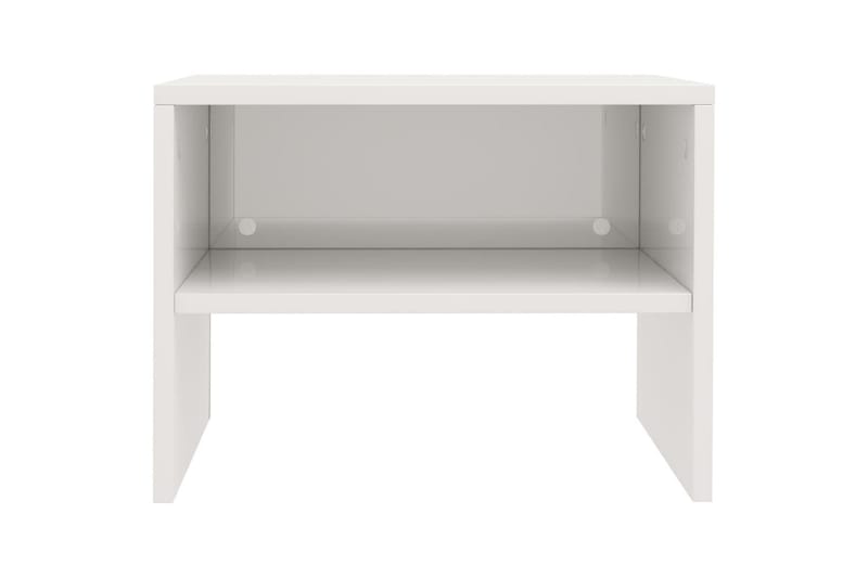 Nattbord 2 stk høyglans hvit 40x30x30 cm sponplate - Hvit - Møbler - Bord - Avlastningsbord - Sengebord & nattbord