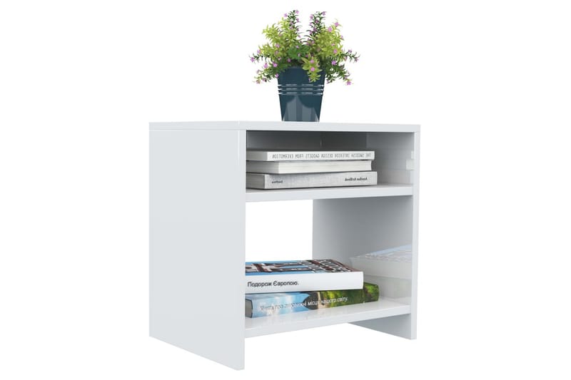 Nattbord 2 stk høyglans hvit 40x30x40 cm sponplate - Hvit - Møbler - Bord - Avlastningsbord - Sengebord & nattbord