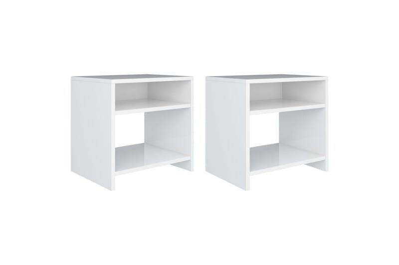 Nattbord 2 stk høyglans hvit 40x30x40 cm sponplate - Hvit - Møbler - Bord - Avlastningsbord - Sengebord & nattbord