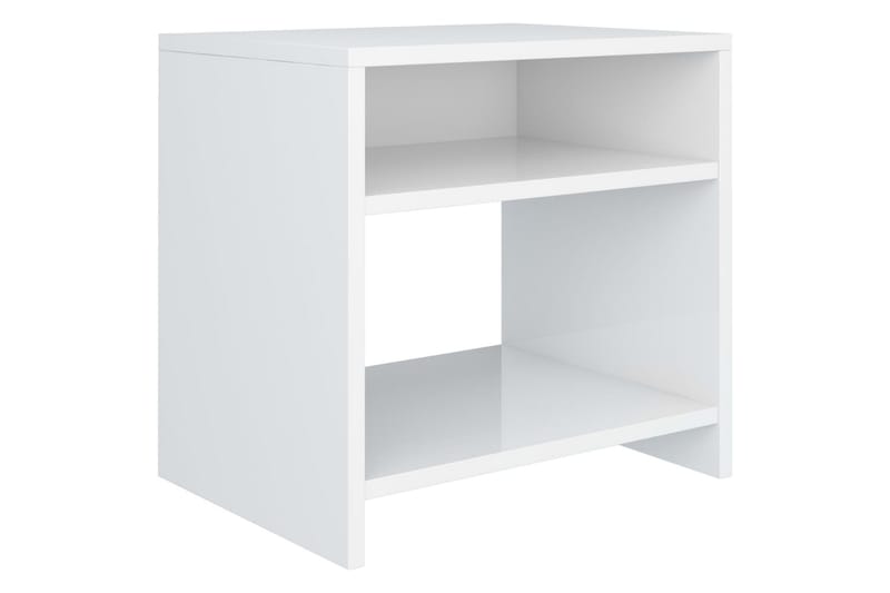 Nattbord 2 stk høyglans hvit 40x30x40 cm sponplate - Hvit - Møbler - Bord - Avlastningsbord - Sengebord & nattbord