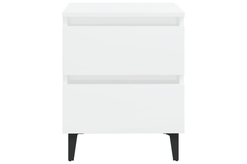 Nattbord 2 stk høyglans hvit 40x35x50 cm sponplate - Hvit - Sengebord & nattbord
