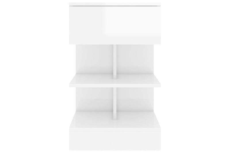 Nattbord 2 stk høyglans hvit 40x35x65 cm sponplate - Hvit - Møbler - Bord - Avlastningsbord - Sengebord & nattbord